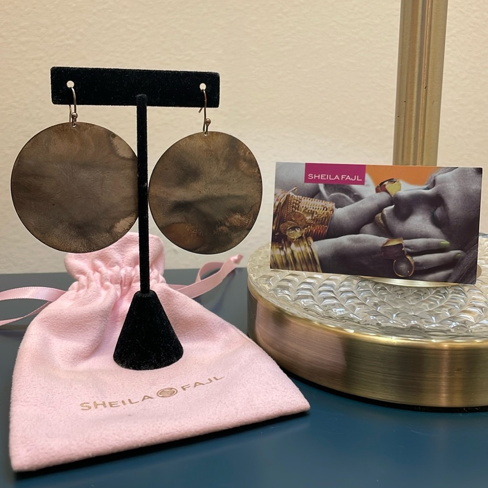 Sheila Fajl Burnished Silver Disc Earrings